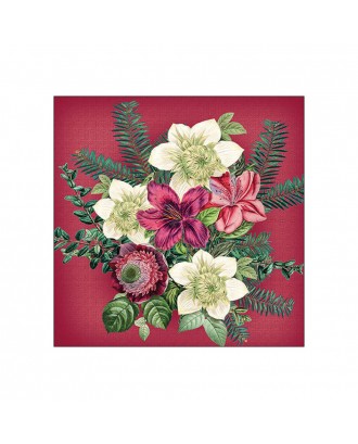 Servetele de masa, 20 buc, 33x33 cm, Azalea and Helleborus Red - AMBIENTE